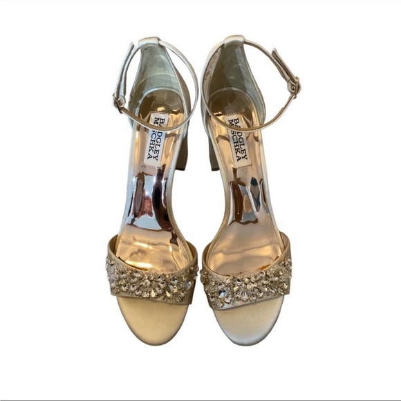 Badgley Mischka Collection Badgley Mischka Tempest Embellished Block Heel Sandal - Picture 9 of 11